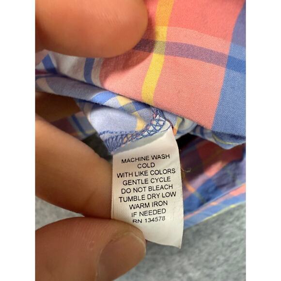 Vineyard Vines Womens Half Button Front Colorful Plaid Long Sleeve - Size 4 - Picture 6 of 7